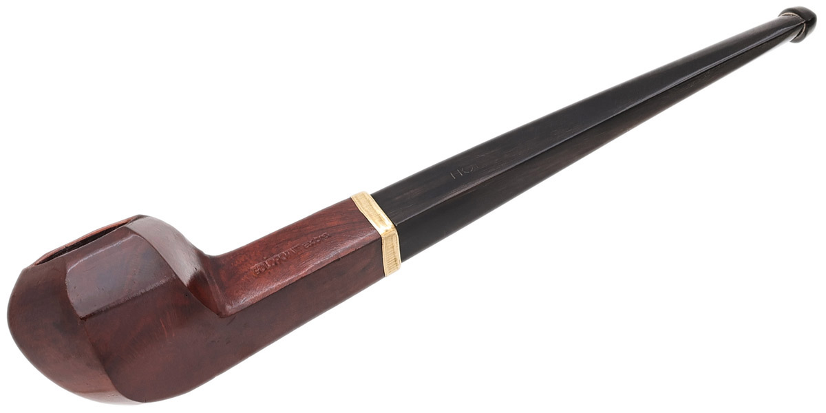 Clay Pipes Retro Briar Smooth Paneled Bulldog with Horn Stem
