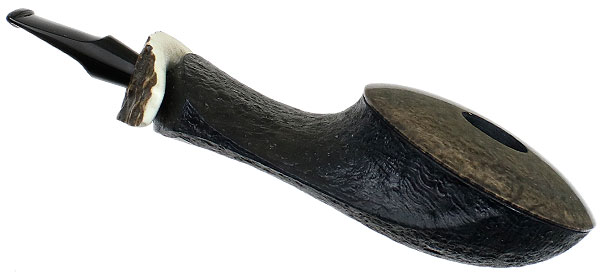 Werner Mummert Partially Sandblasted Strawberry Wood Eskimo with Elk Antler