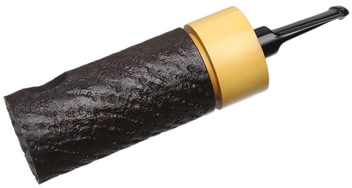 Werner Mummert Sandblasted Reverse Calabash Barrel with Boxwood
