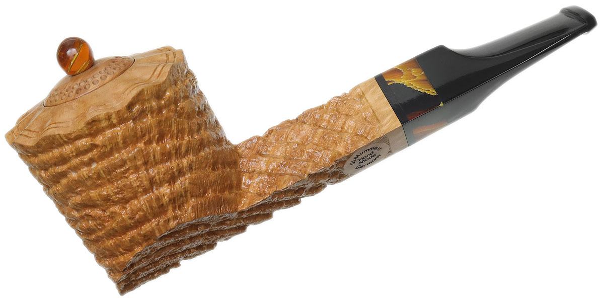 Werner Mummert Partially Sandblasted Bulldog with Polymerized Corn Leaves and Cap