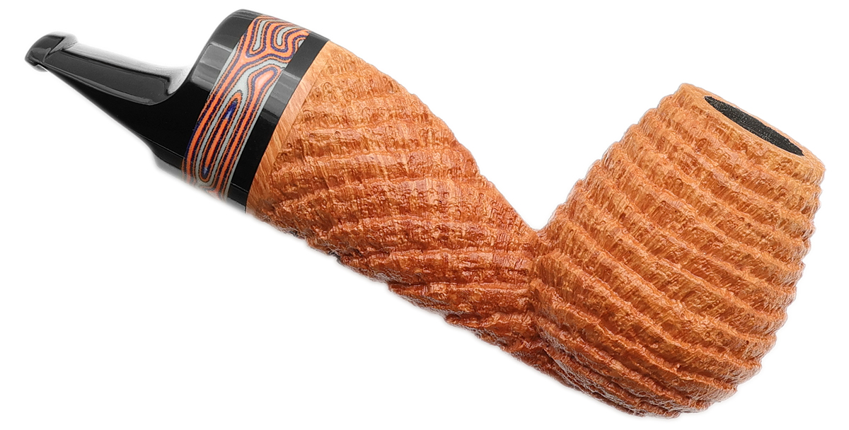 Sandblasted Brandy Tobacco Pipe