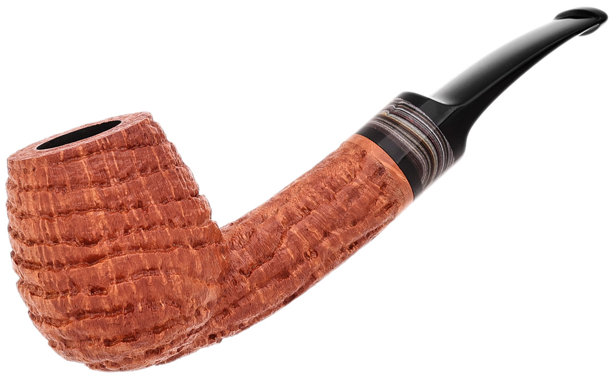 Werner Mummert Sandblasted Bent Billiard with Fordite