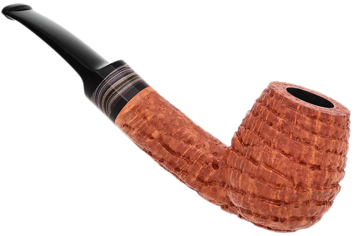Werner Mummert Sandblasted Bent Billiard with Fordite