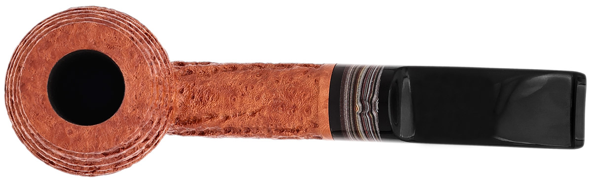 Werner Mummert Sandblasted Bent Billiard with Fordite