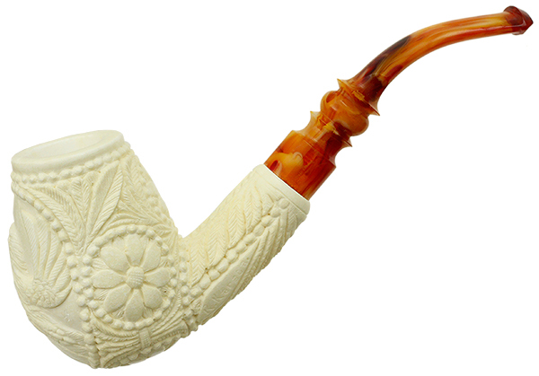 AKB Meerschaum Carved Bent Brandy (with Case)