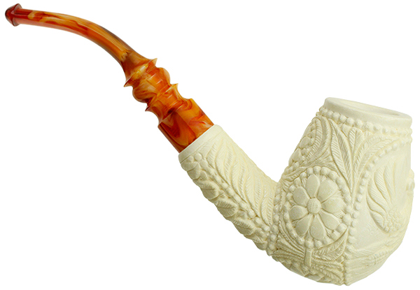 AKB Meerschaum Carved Bent Brandy (with Case)