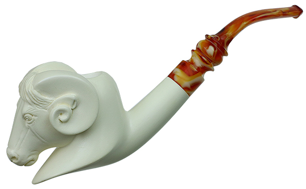 AKB Meerschaum Carved Ram (with Case)