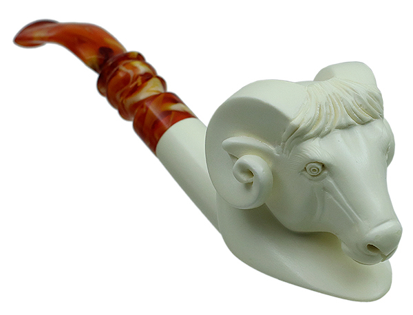 AKB Meerschaum Carved Ram (with Case)