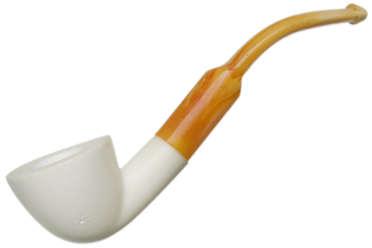 AKB Meerschaum Spot Carved Bent Dublin