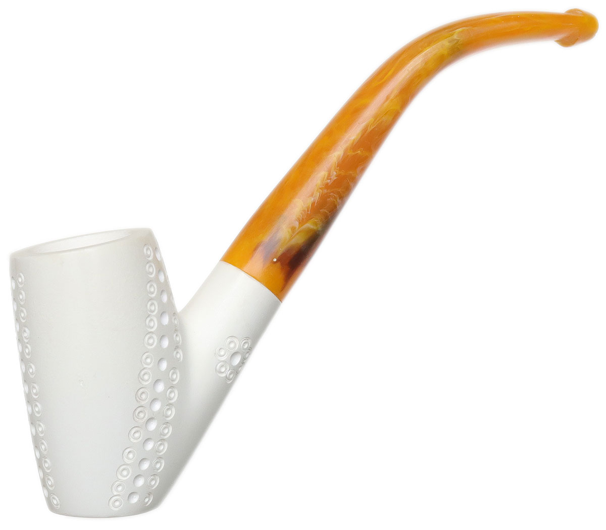 AKB Meerschaum Spot Carved Bent Billiard
