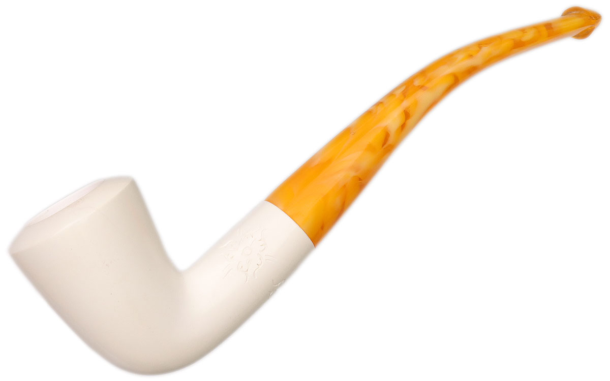 AKB Meerschaum Spot Carved Bent Dublin