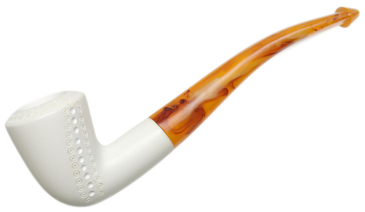 AKB Meerschaum Spot Carved Bent Dublin