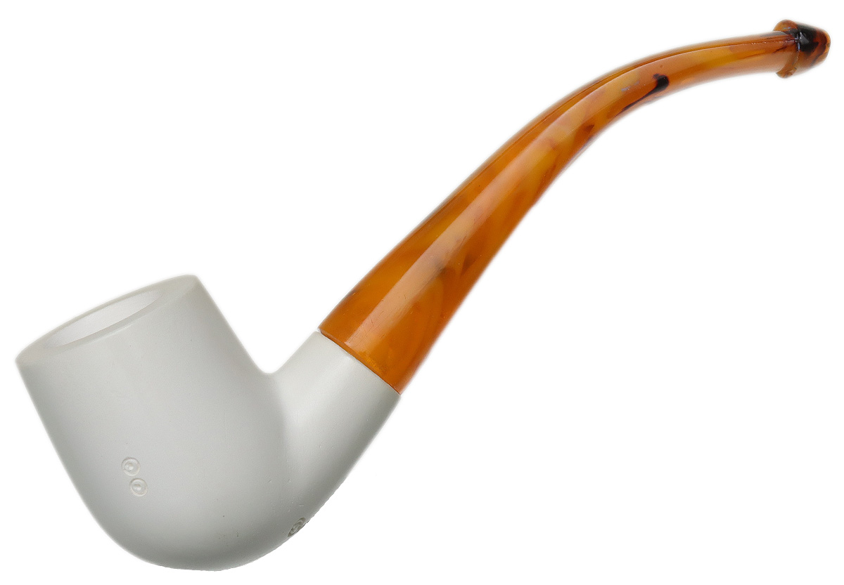 AKB Meerschaum Spot Carved Bent Billiard
