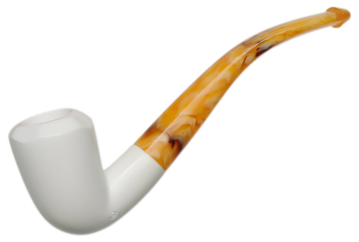 AKB Meerschaum Spot Carved Bent Dublin