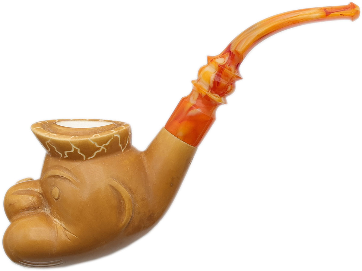 Carved Popeye (Ali) (with Case) Tobacco Pipe