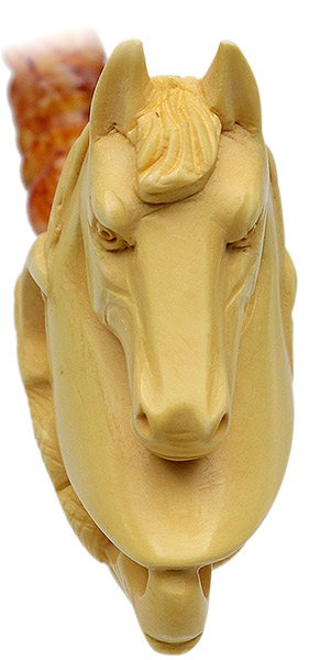 AKB Meerschaum Carved Horse In Dragon Claw (with Case)