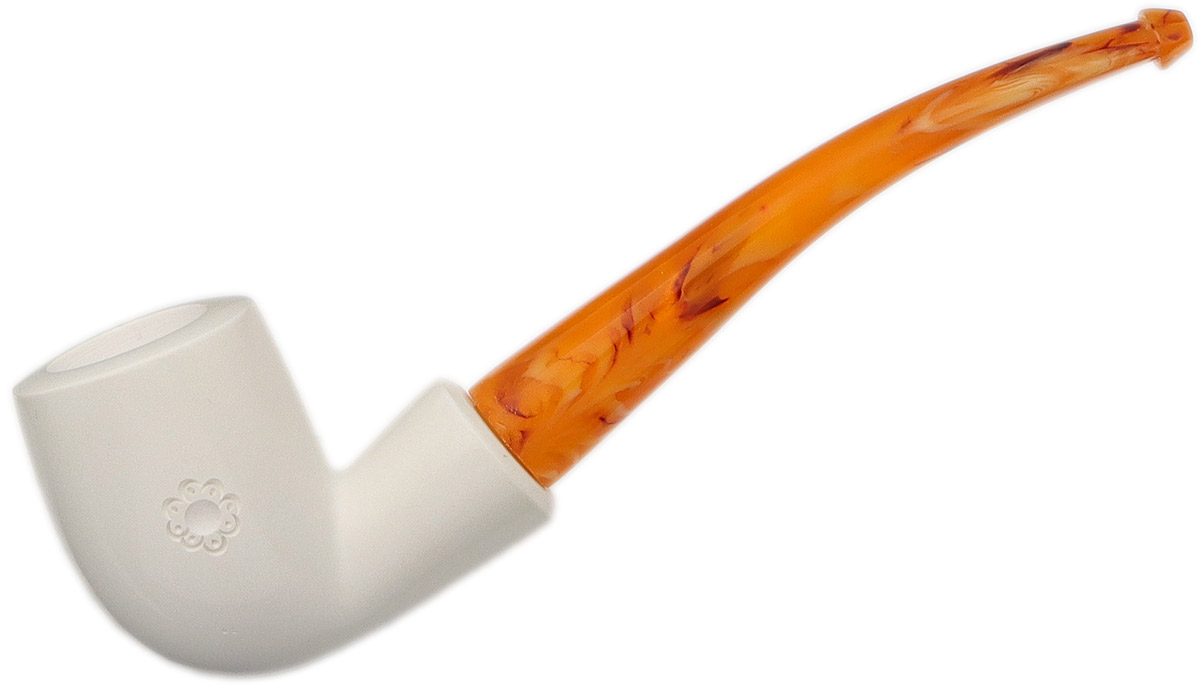 AKB Meerschaum Spot Carved Bent Billiard