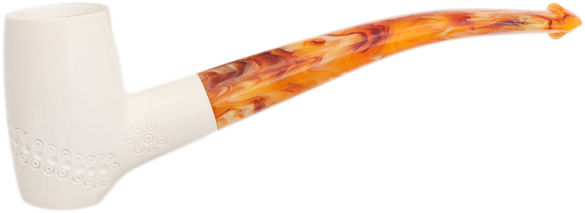 AKB Meerschaum Spot Carved Poker (with Case)