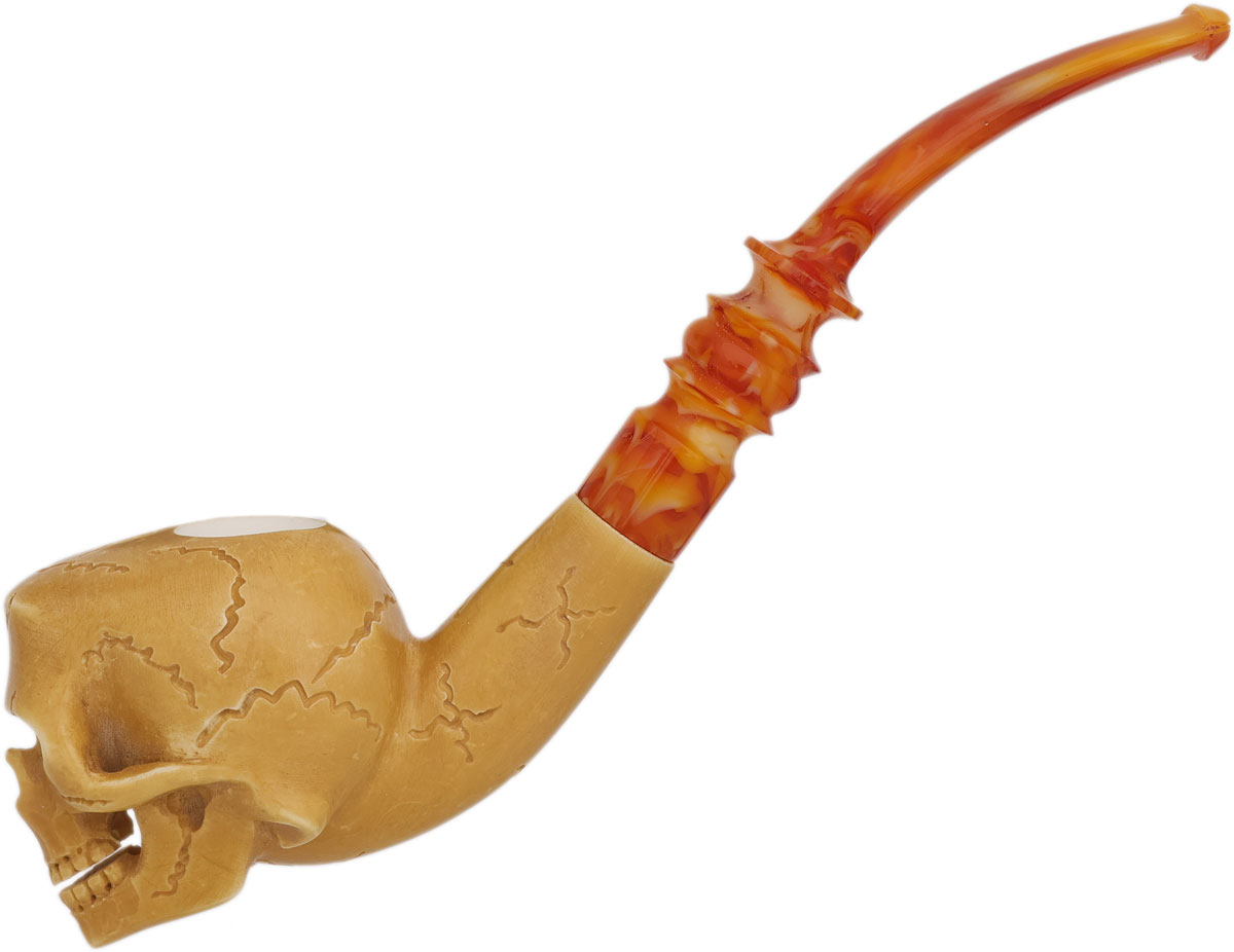 AKB Meerschaum Carved Skull (with Case)