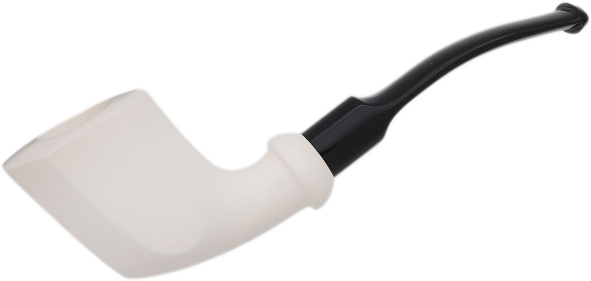 AKB Meerschaum Smooth Paneled Bent Billiard (with Case)
