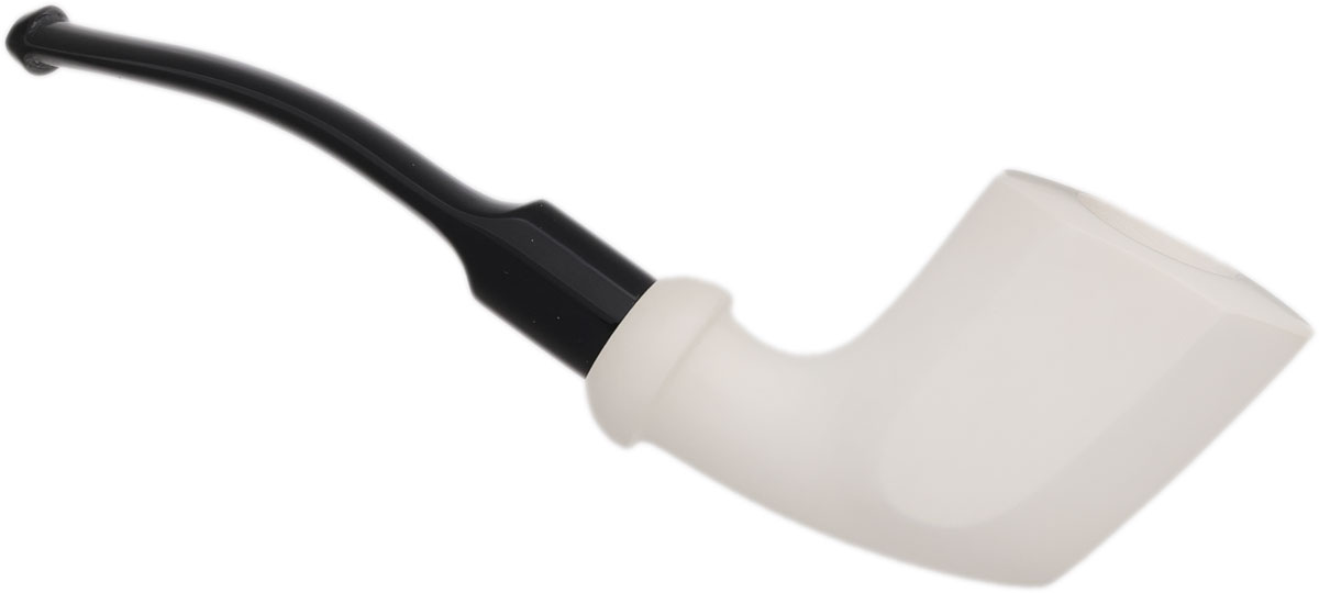 AKB Meerschaum Smooth Paneled Bent Billiard (with Case)