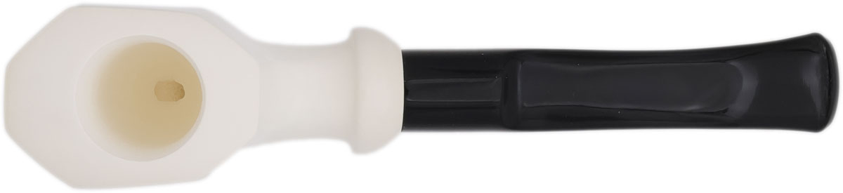 AKB Meerschaum Smooth Paneled Bent Billiard (with Case)