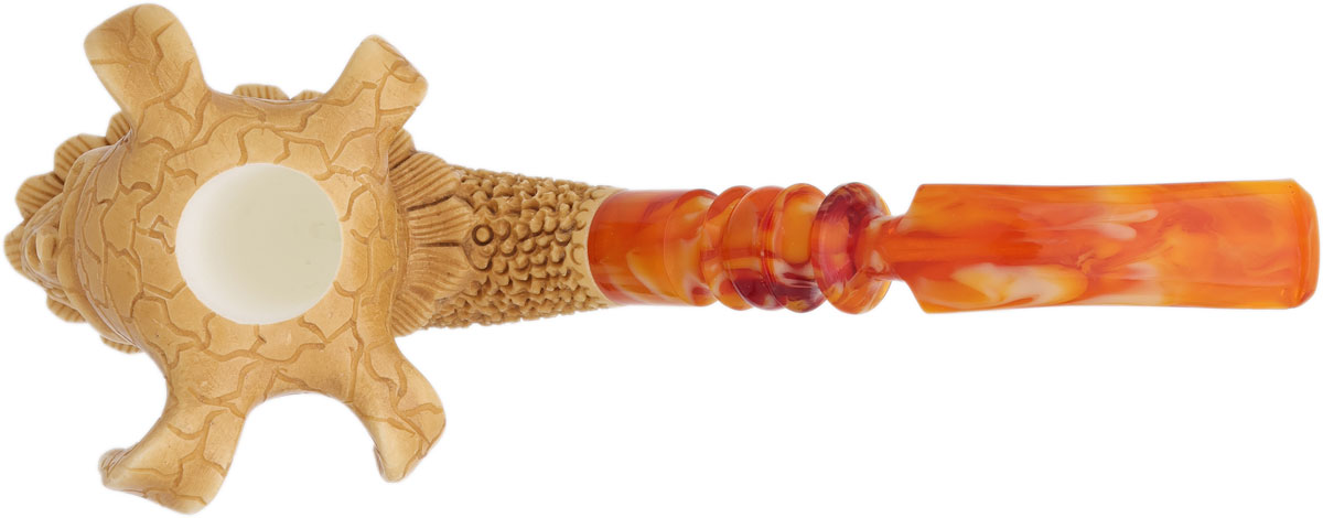 AKB Meerschaum Carved Skull with Jester Hat (with Case)