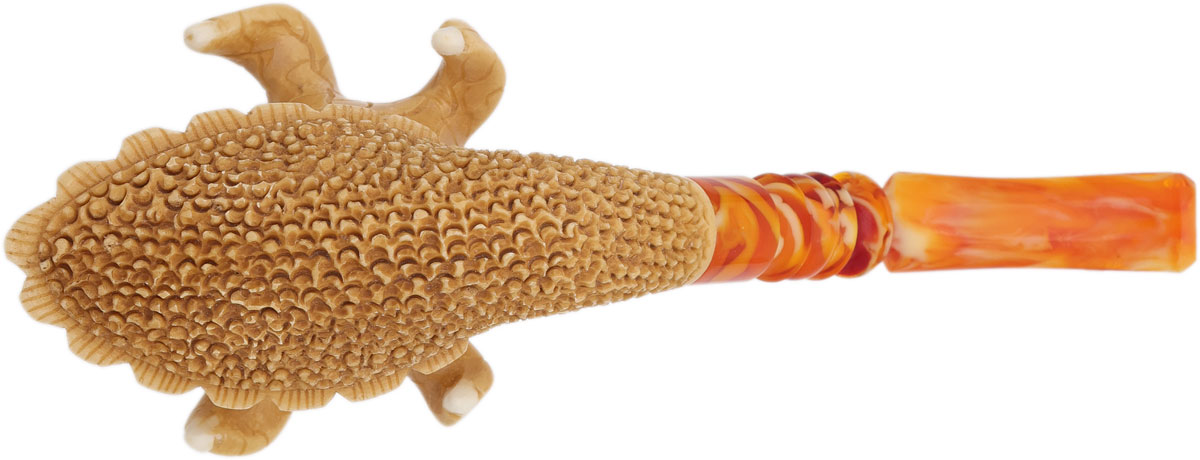 AKB Meerschaum Carved Skull with Jester Hat (with Case)