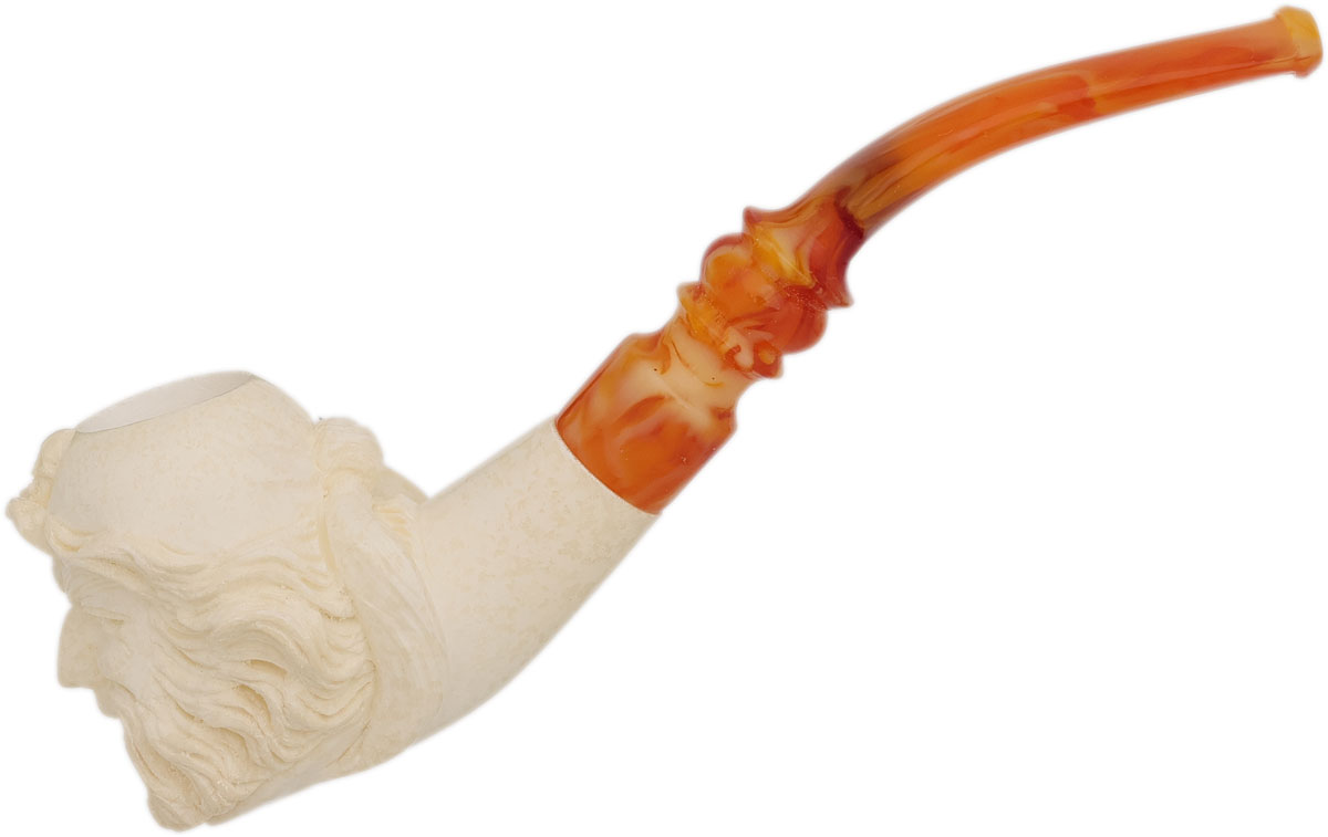 AKB Meerschaum Carved Pirate with Eyepatch (with Case)