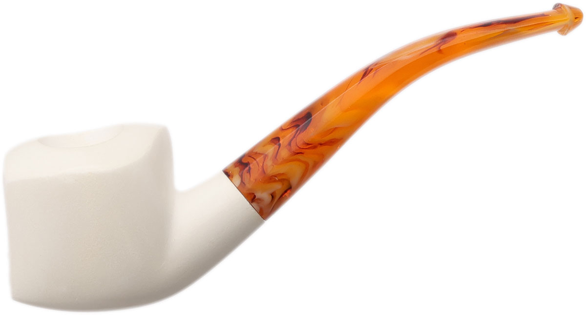 AKB Meerschaum Smooth Paneled Bent Pot (with Case)