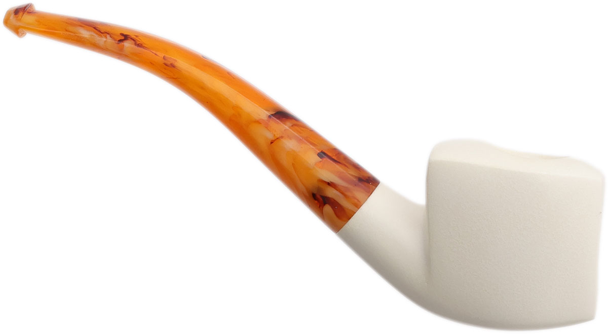 AKB Meerschaum Smooth Paneled Bent Pot (with Case)
