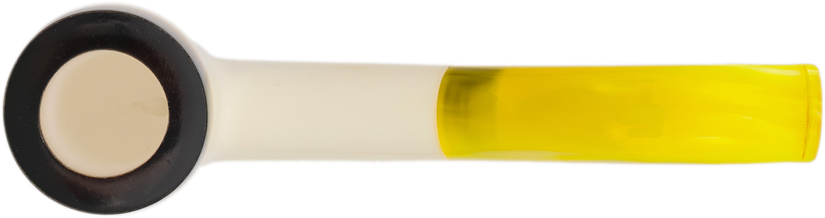 AKB Meerschaum Spot Carved Bent Billiard (with Case)