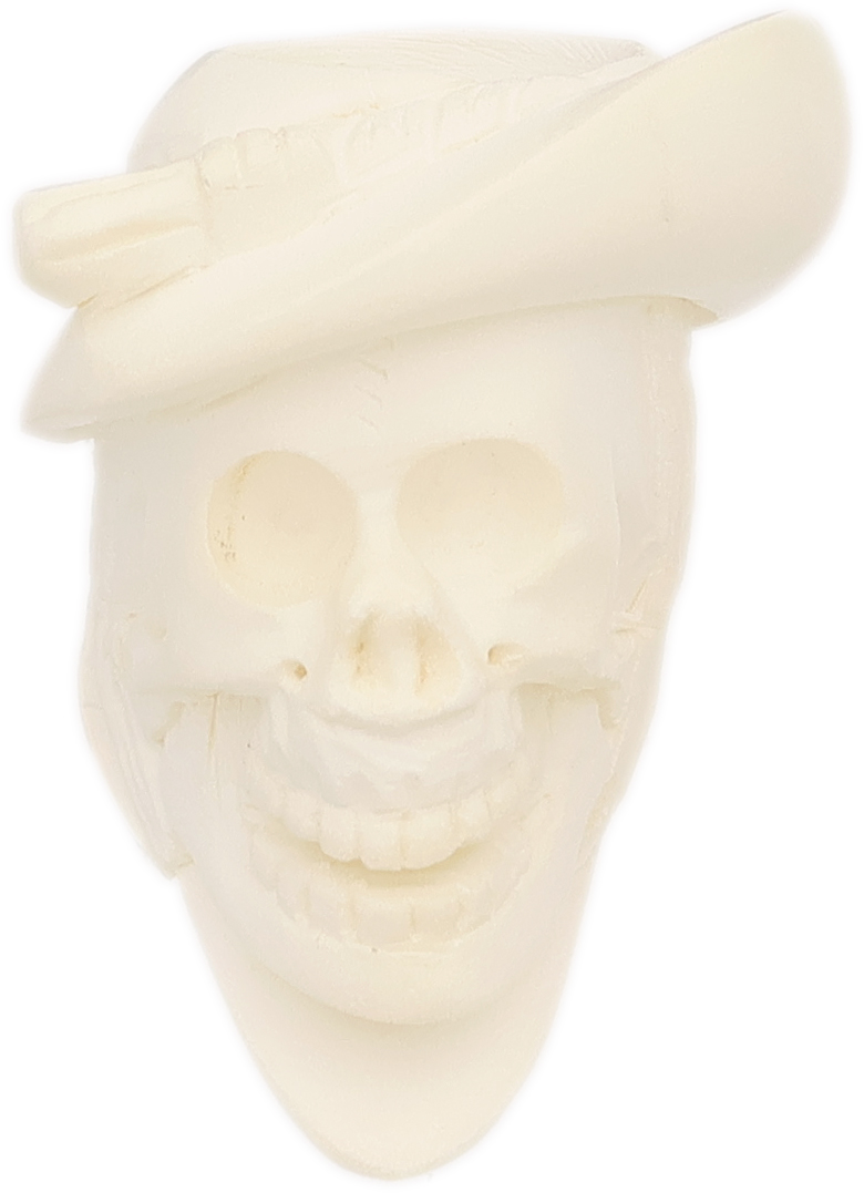 AKB Meerschaum Carved Skull with Hat (with Case)
