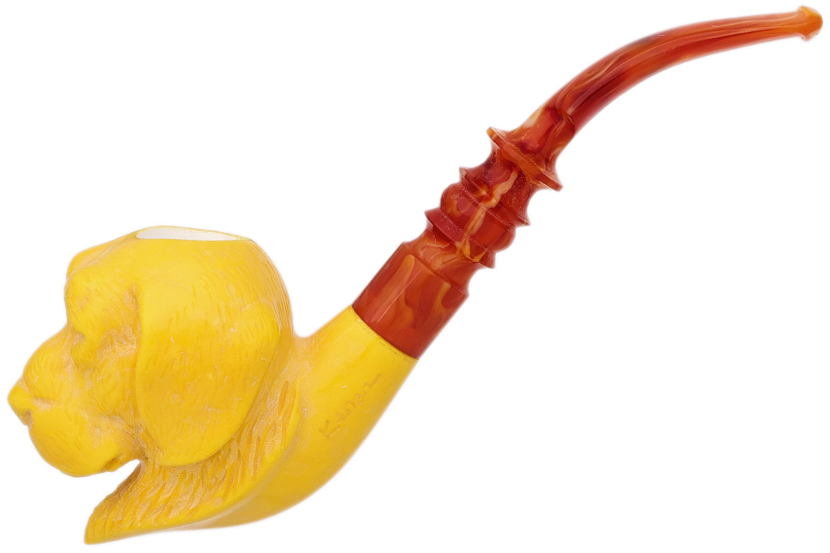 AKB Meerschaum Carved Dog (Kenan) (with Case)