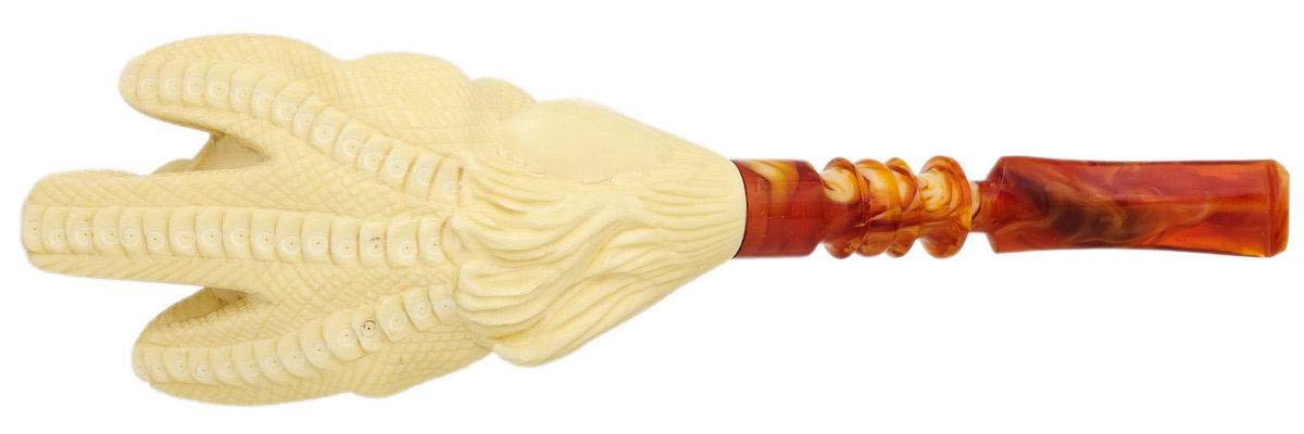 AKB Meerschaum Carved Dragon Claw Holding Egg (Ali) (with Case)