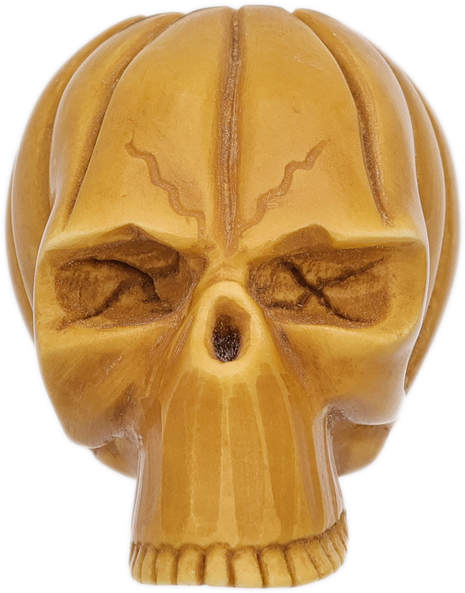 AKB Meerschaum Carved Skull Pumpkin Head (Ali) (with Case)