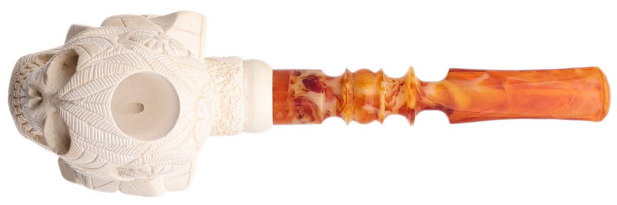 AKB Meerschaum Carved La Catrina Skull (I. Baglan) (with Case)