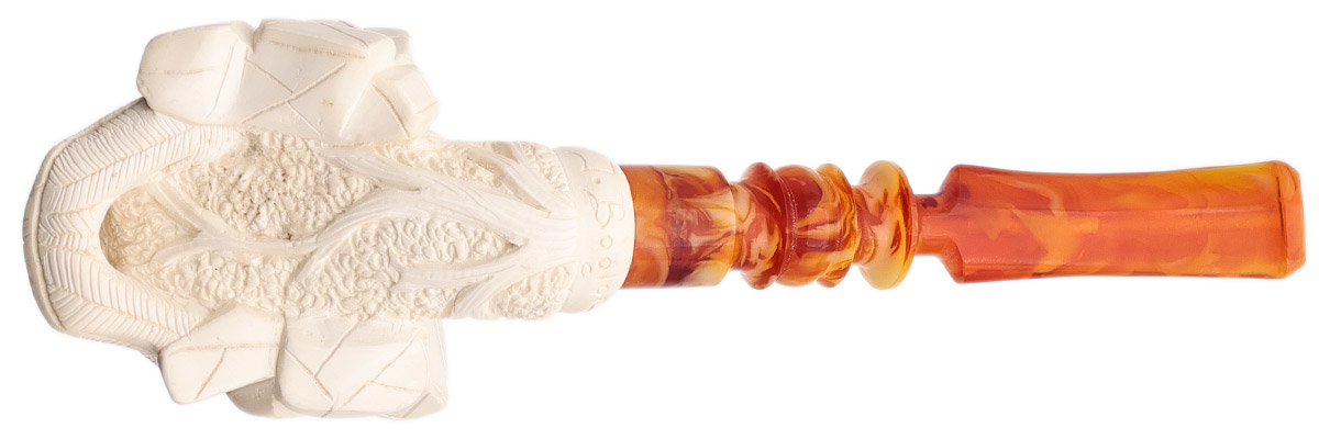 AKB Meerschaum Carved La Catrina Skull (I. Baglan) (with Case)