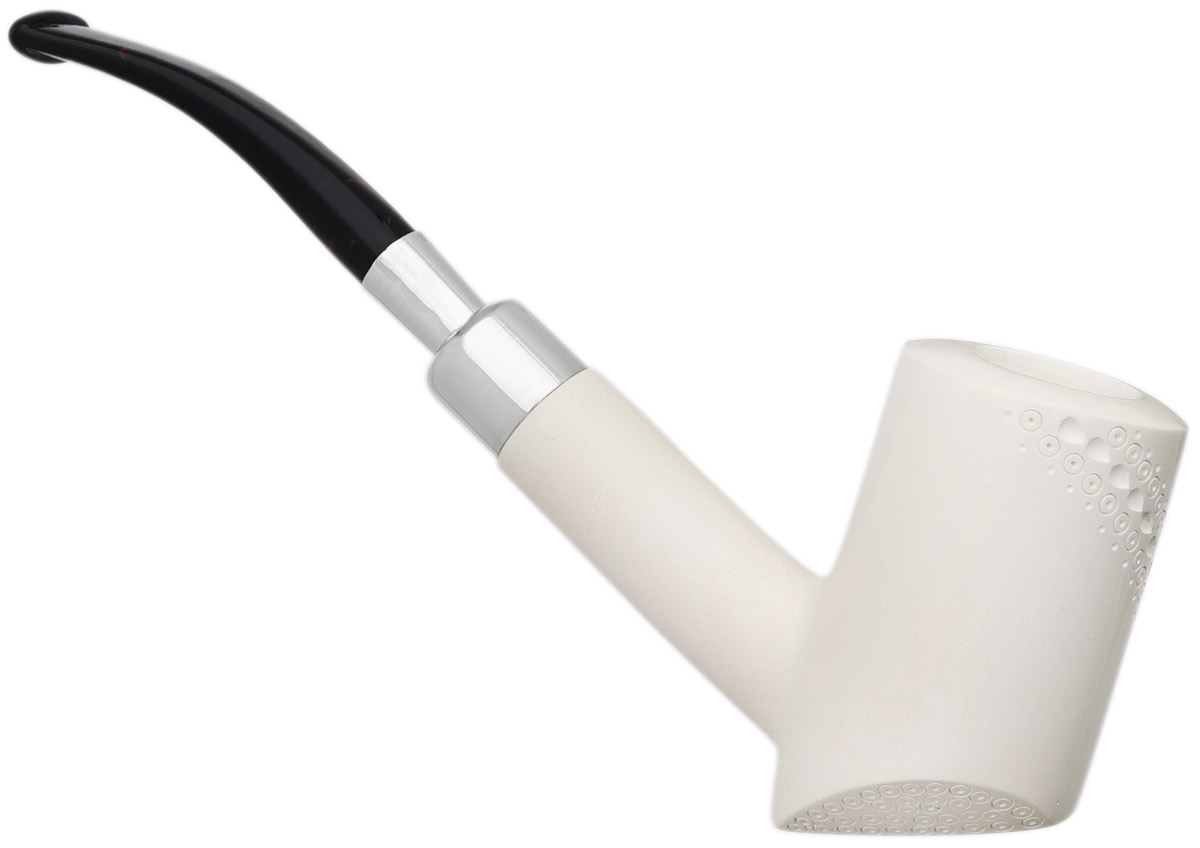 AKB Meerschaum Spot Carved Poker with Silver (with Case)