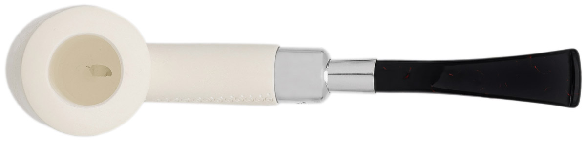 AKB Meerschaum Spot Carved Poker with Silver (with Case)