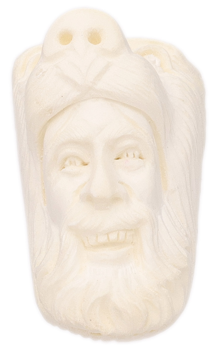 AKB Meerschaum Carved Bearded Hunter with Bear Cap (with Case)