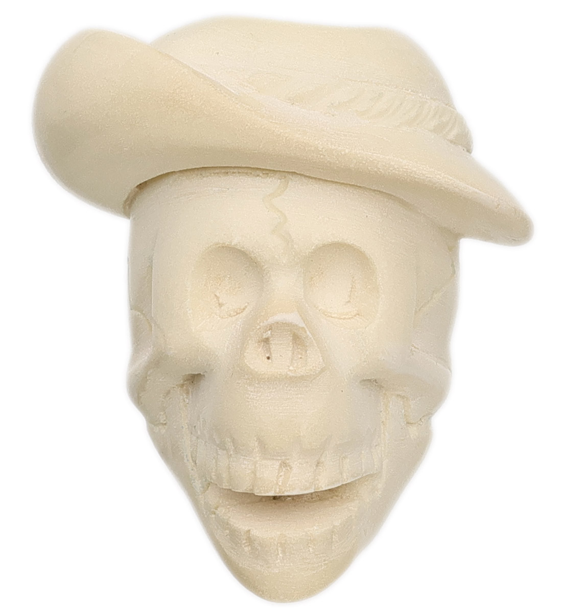AKB Meerschaum Carved Skull with Hat (with Case)