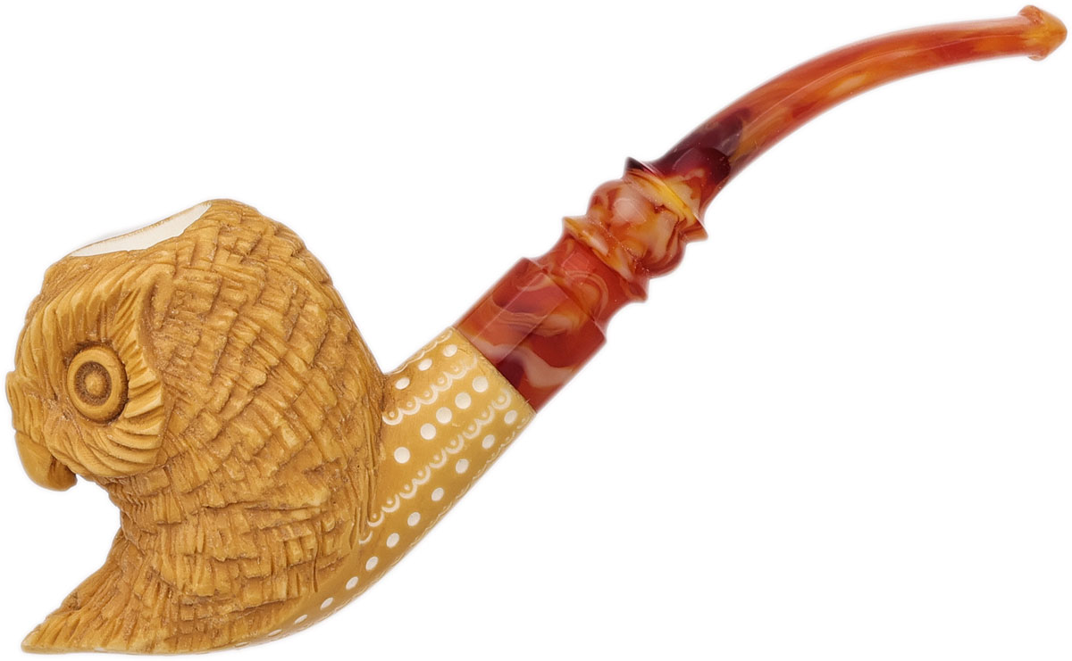 AKB Meerschaum Carved Owl (with Case)