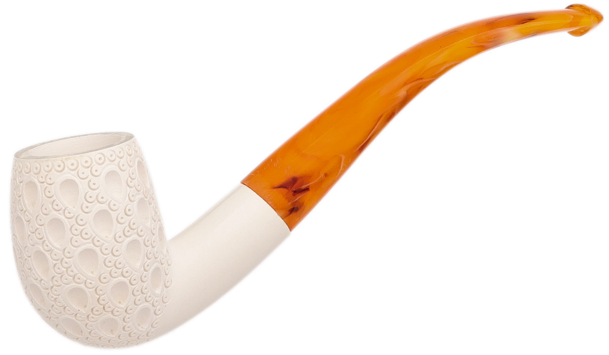 AKB Meerschaum Lattice Bent Egg (with Case)