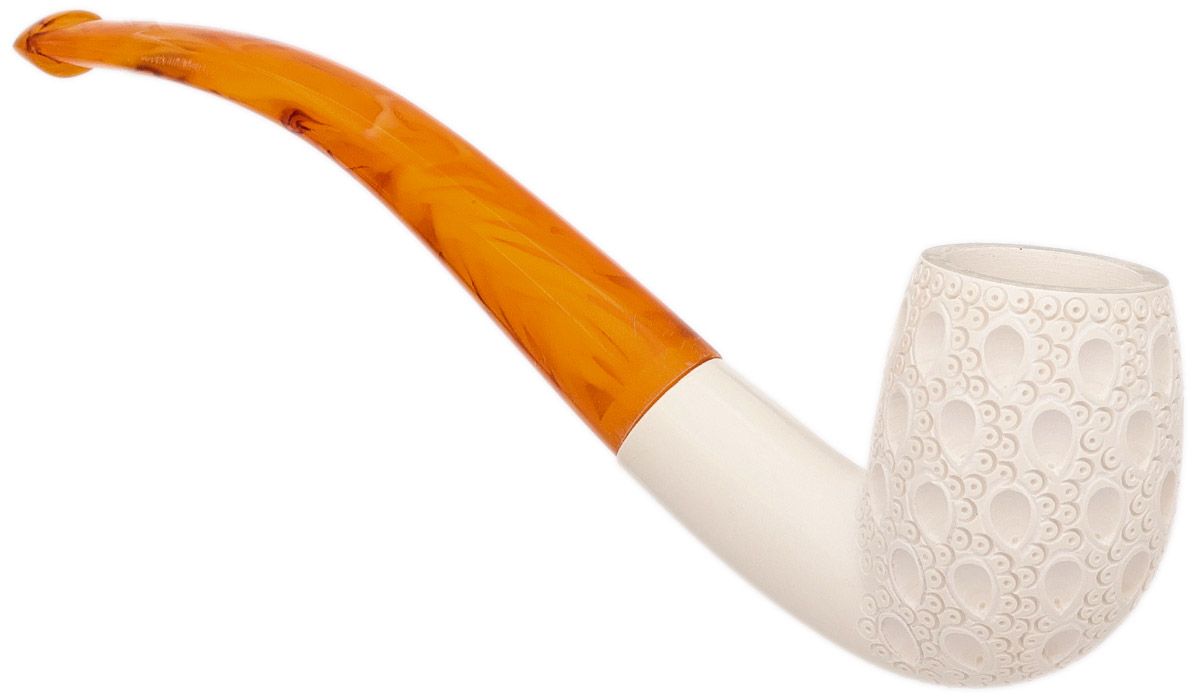 AKB Meerschaum Lattice Bent Egg (with Case)