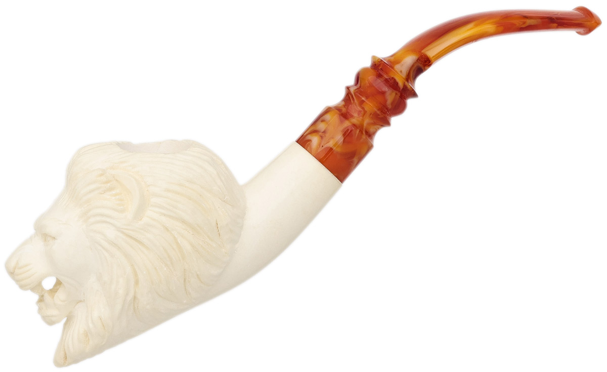 AKB Meerschaum Carved Lion (with Case)
