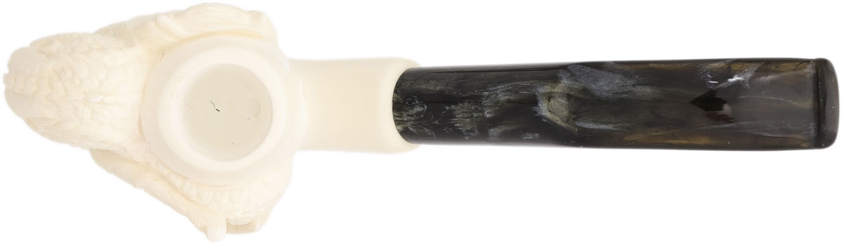 AKB Meerschaum Carved Dragon Holding Egg (with Case)