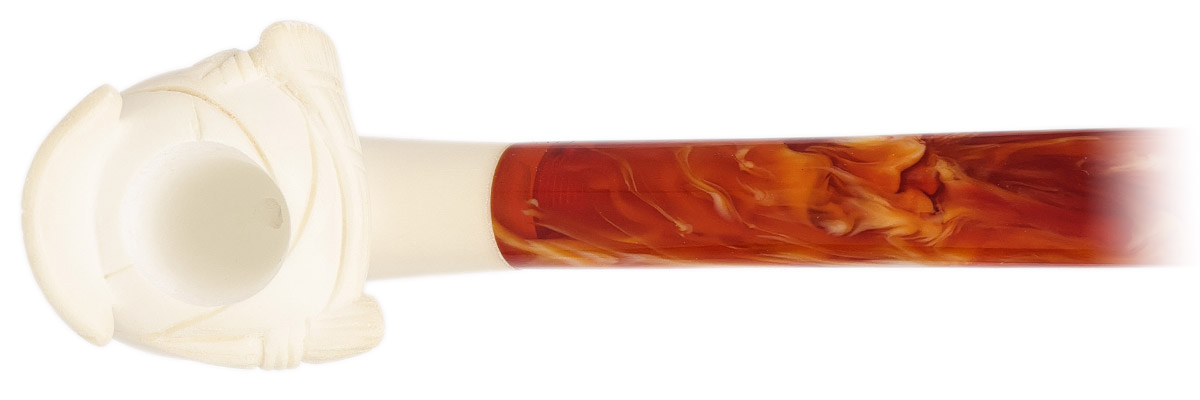 AKB Meerschaum Carved Pirate with Eyepatch Churchwarden (with Case)