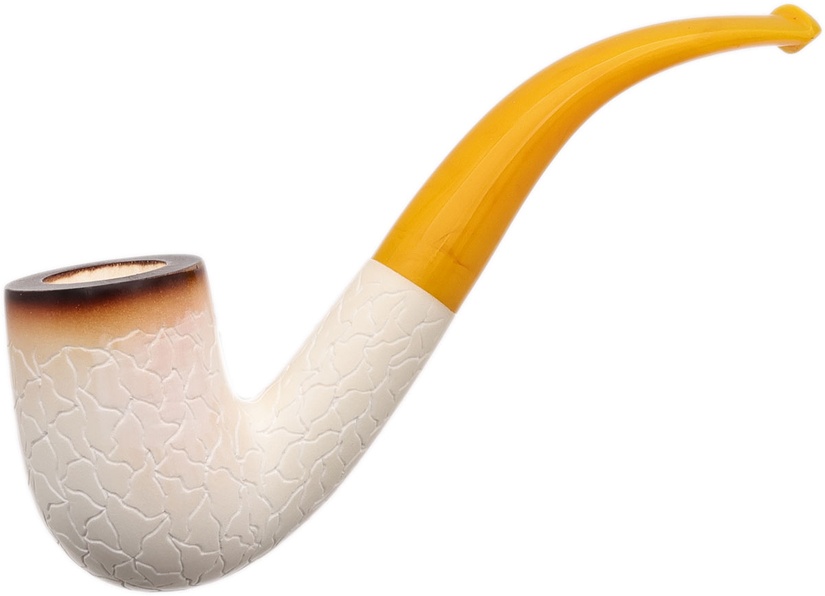 AKB Meerschaum Carved Bent Billiard (with Case)