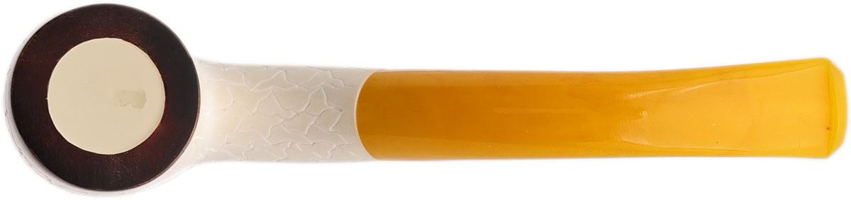 AKB Meerschaum Carved Bent Billiard (with Case)